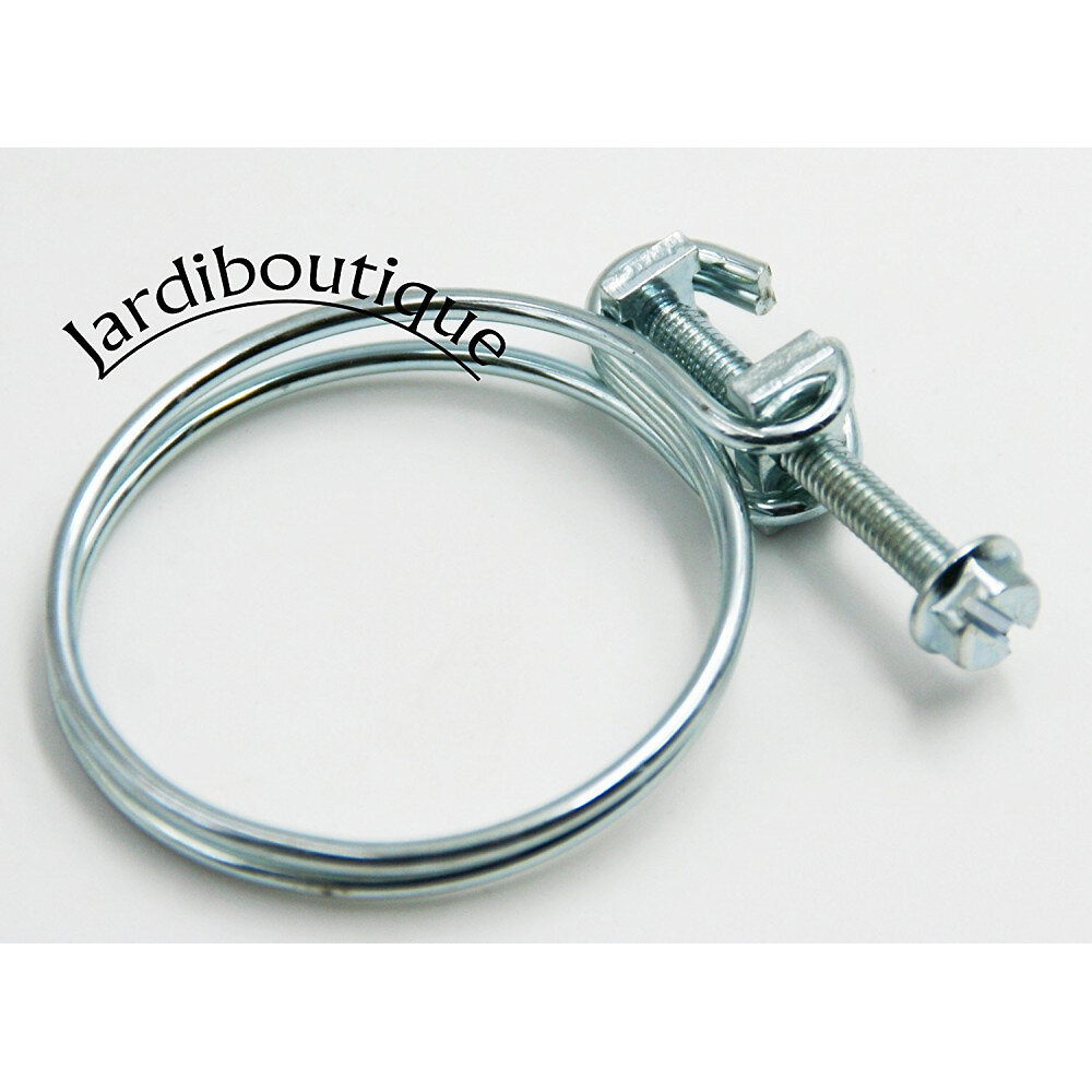 Ø 38.5 a 43 mm, collier de serrage double fil avec vis ACIER ZINGUÉ |  Bricorama