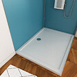 AURLANE - PACK PANNEAUX MURAUX BLEU en aluminium avec profile d'angle finition CHROME + receveur a poser - vignette