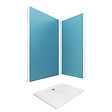 AURLANE - PACK PANNEAUX MURAUX BLEU en aluminium avec profile d'angle finition CHROME + receveur a poser - vignette