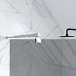 AURLANE - Paroi de douche à l'italienne 80x200 cm verre fumé et Bras de fixation chrome - FREEDOM 2 SMOKED - vignette