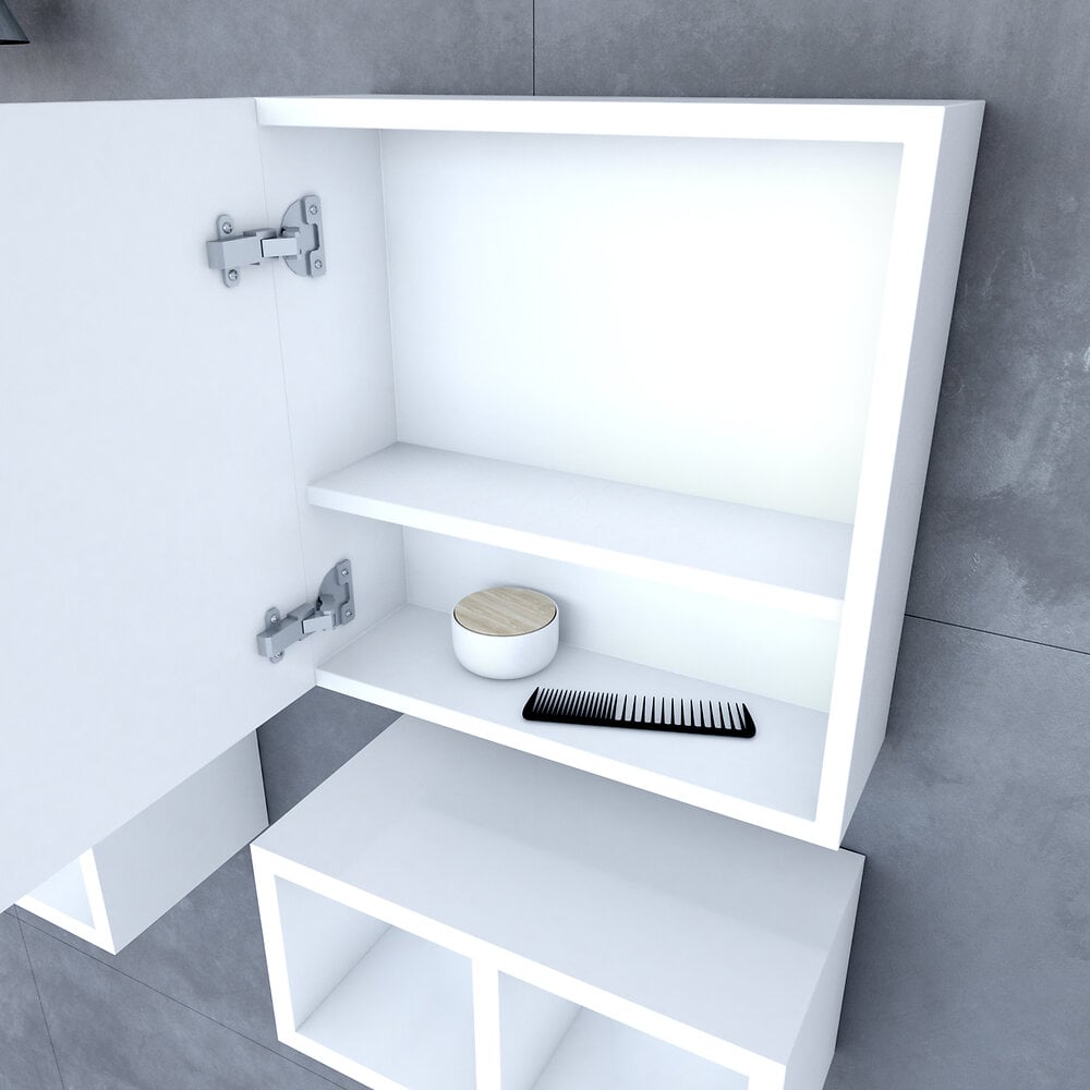 armoire de toilette avec miroir et porte a fermeture progressive - personalyz square