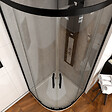 AURLANE - Paroi porte de douche quart de cercle 90- 90x90x200cm - PROFILE NOIR MAT - verre transparent 6mm - vignette