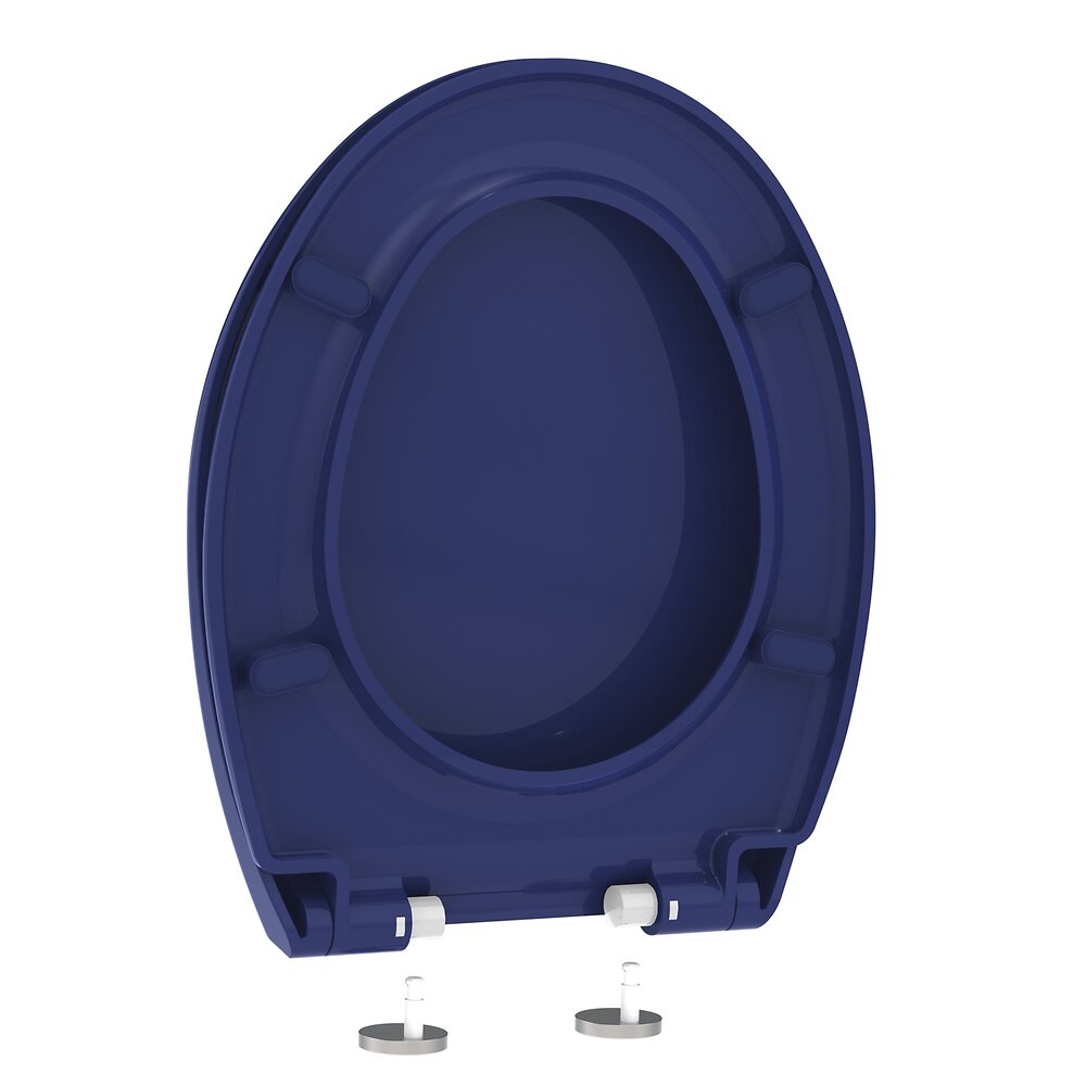 ALLIBERT - Abattant WC à  fermeture progressive et déclipsable BOREO bleu nuit - large