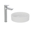 IDEAL STANDARD - Lot Vasque à poser ronde Conca 45 cm blanche + Mitigeur lavabo réhaussé Tesi chrome - vignette
