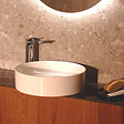 IDEAL STANDARD - Lot Vasque à poser ronde Conca 45 cm blanche + Mitigeur lavabo réhaussé Tesi chrome - vignette