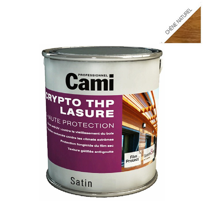 CAMI - LASURE CRYPTO THP  CHENE NATUREL 5L-Lasure de protection du bois en phase solvant- CAMI - large
