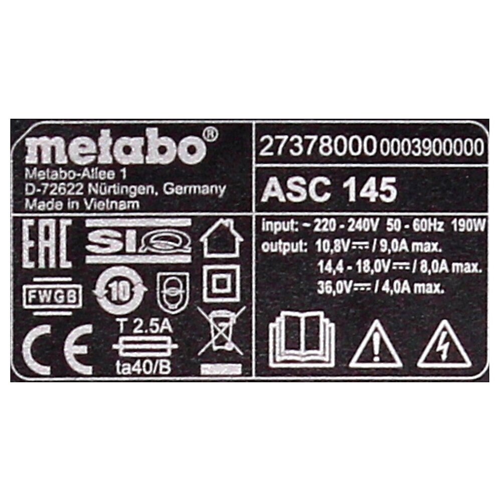 METABO - Power Set Metabo (2 X 18v 5,5 Ah Lihd Asc145) - large