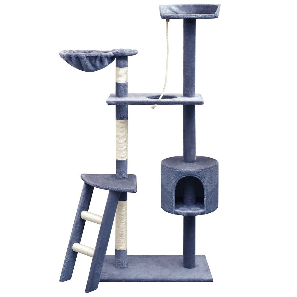 Arbre A Chat Avec Griffoirs En Sisal 150 Cm Bleu Fonce Bleu Bricomarche