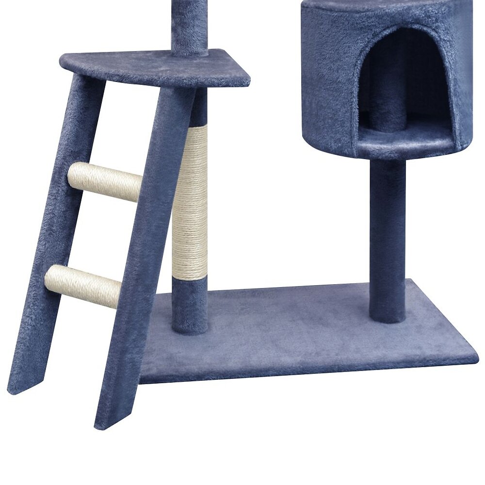 Arbre A Chat Avec Griffoirs En Sisal 150 Cm Bleu Fonce Bleu Bricomarche