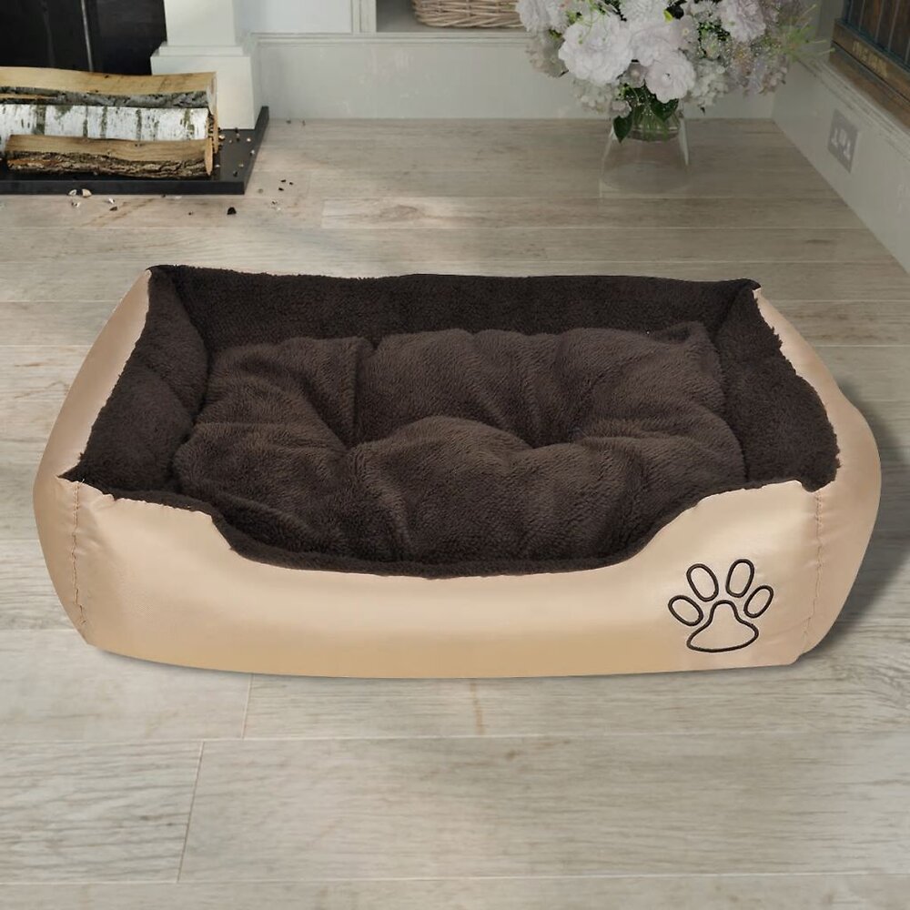 VIDAXL - lit pour chien taille XXL beige et marron - Beige - large
