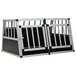 VIDAXL - Cage pour chien à double porte 89 x 69 x 50 cm - Accessoires pour chiens - Niches pour chiens - Argent - Argent - vignette