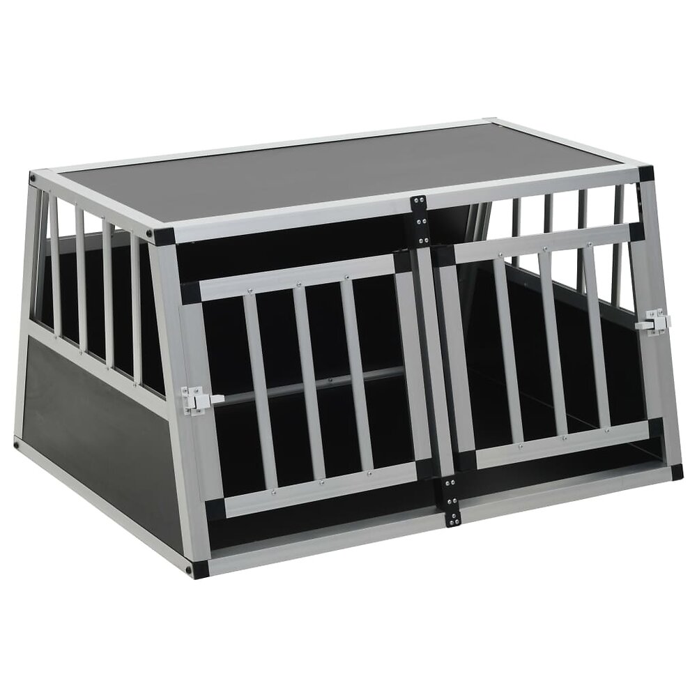 VIDAXL - Cage pour chien à double porte 89 x 69 x 50 cm - Accessoires pour chiens - Niches pour chiens - Argent - Argent - large