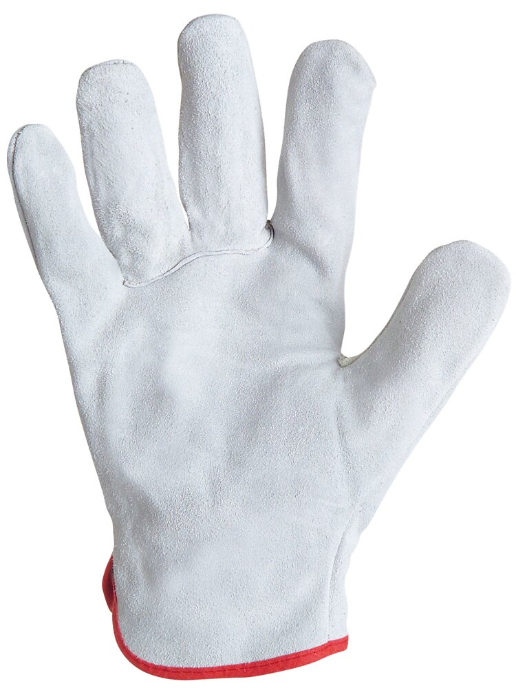 TOPCAR - SINGER - Paire de gants cuir - Tout croûte bovin - Coloris naturel - Serrage élastique - Taille 10 - 56S - large