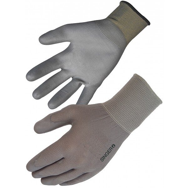 TOPCAR - SINGER - Paire de gants polyuréthane (PU) - Support polyester sans couture - Jauge 13 - Taille 10 - NYM713PUG - large