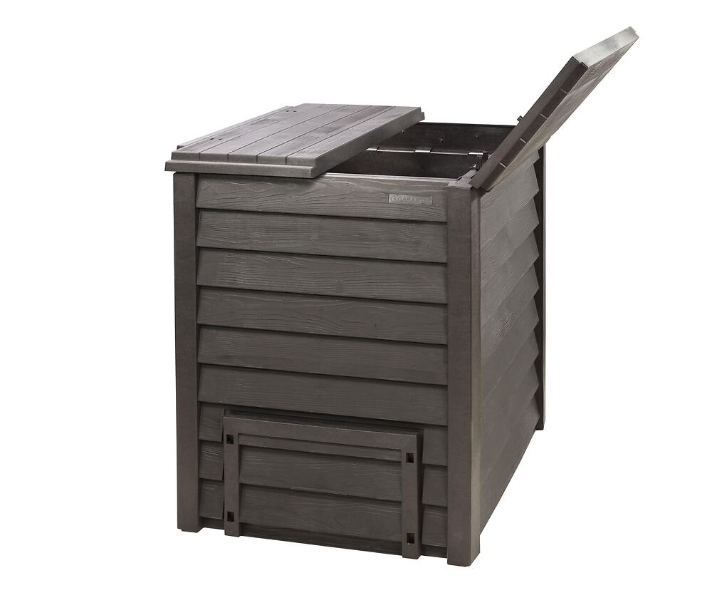 Outsunny Composteur Rotatif 360° Double Chambres Bac à Compost pour  Déchets, 160 L Acier PP, Noir
