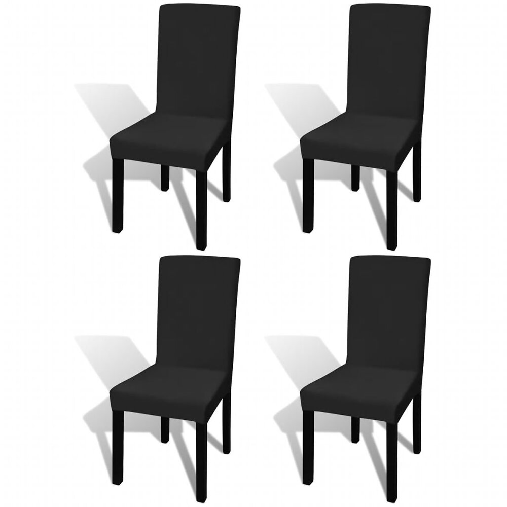 VIDAXL - Housse extensible de chaise 4 pièces Noir - Noir - large
