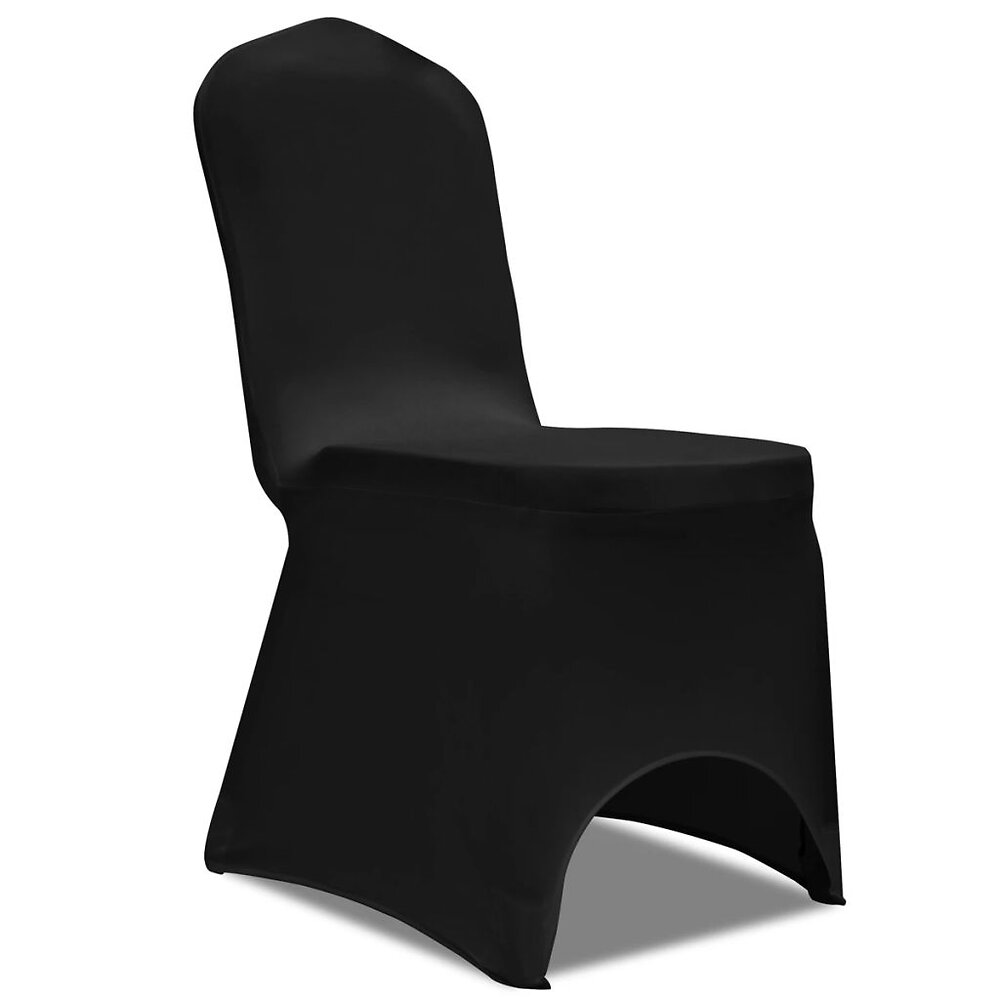 VIDAXL - Housse de chaise extensible 100 pcs Noir - Noir - large