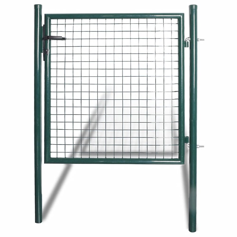 VIDAXL - Portail pour clôture en acier laqué - Vert - large