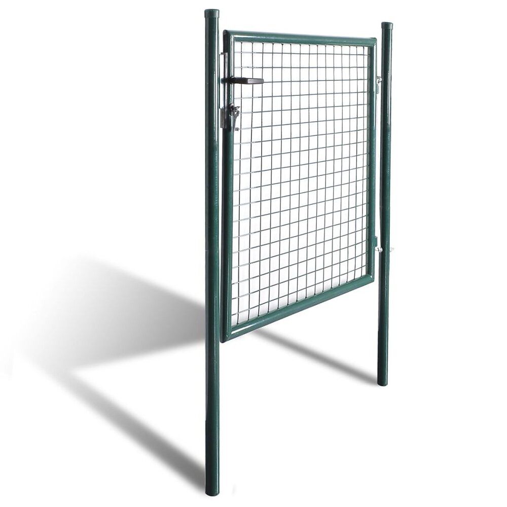 VIDAXL - Portail pour clôture en acier laqué - Vert - large