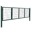 VIDAXL - Portail de clôture de jardin avec poteaux 350x100 cm Acier Vert - Vert - vignette