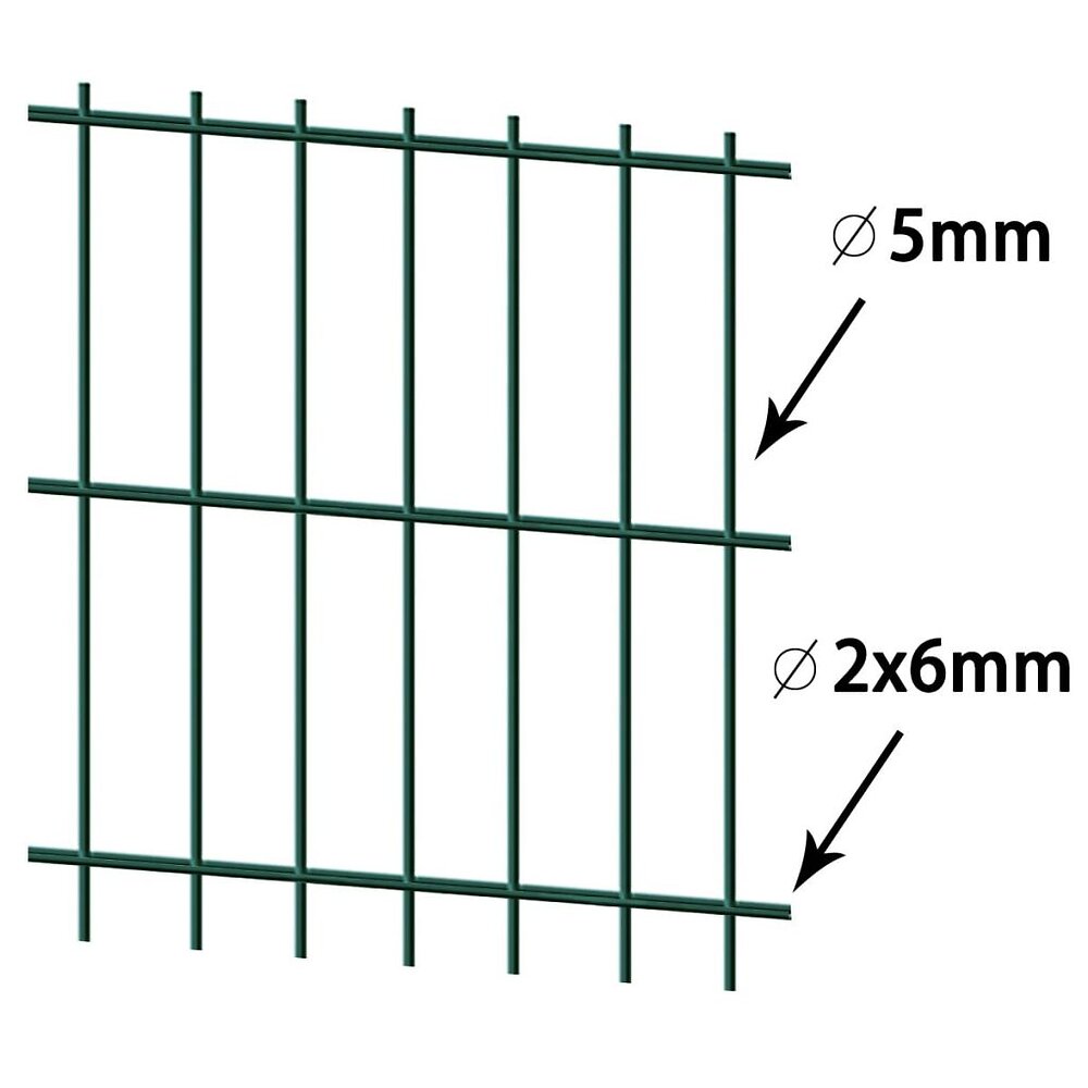 VIDAXL - Panneau de clôture 2D pour jardin 2008x2230 mm Vert - Vert - large