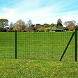 VIDAXL - Jeu de clôture avec des piquets de sol 25 x 0,8 m Acier Vert - Vert - vignette