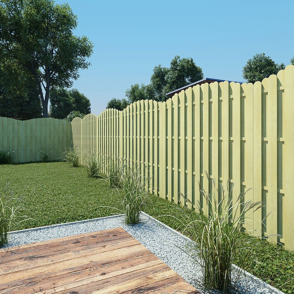 VIDAXL - Panneau de clôture Imprégné Design arrondi Pin - Brun - large