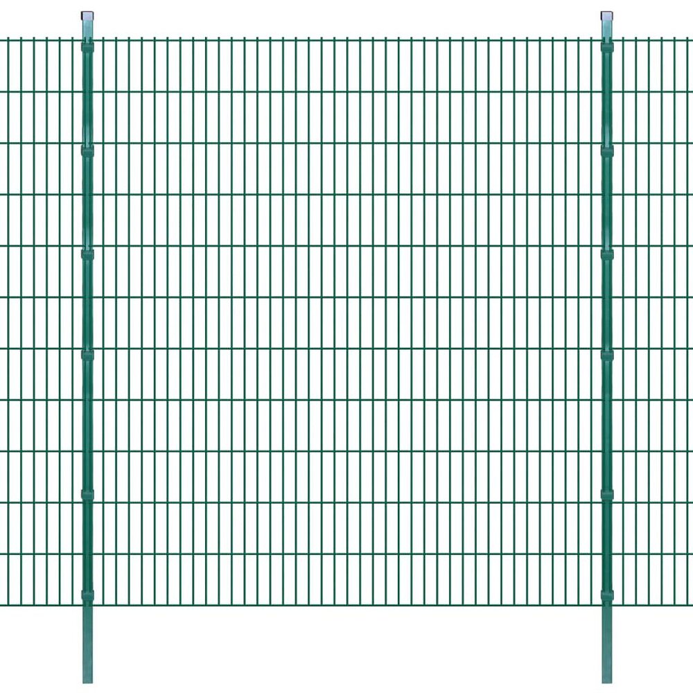 VIDAXL - Panneaux et poteaux de clôture 2D pour jardin 2008x2230 mm 4 m - Vert - large