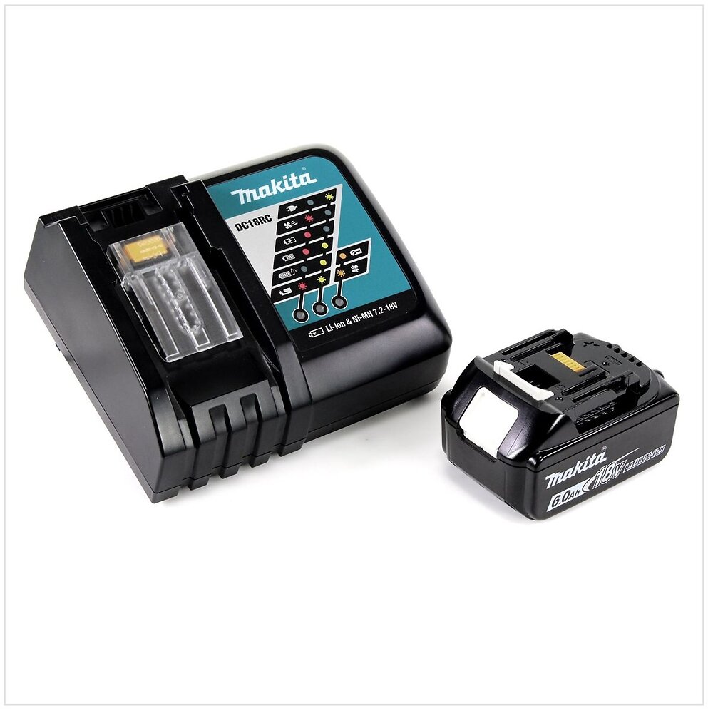 MAKITA - Makita Kit Power Set Avec 1x Batteries Bl 1860 B  6,0 Ah 18 V + Chargeur Rapide Dc 18 Rc - large