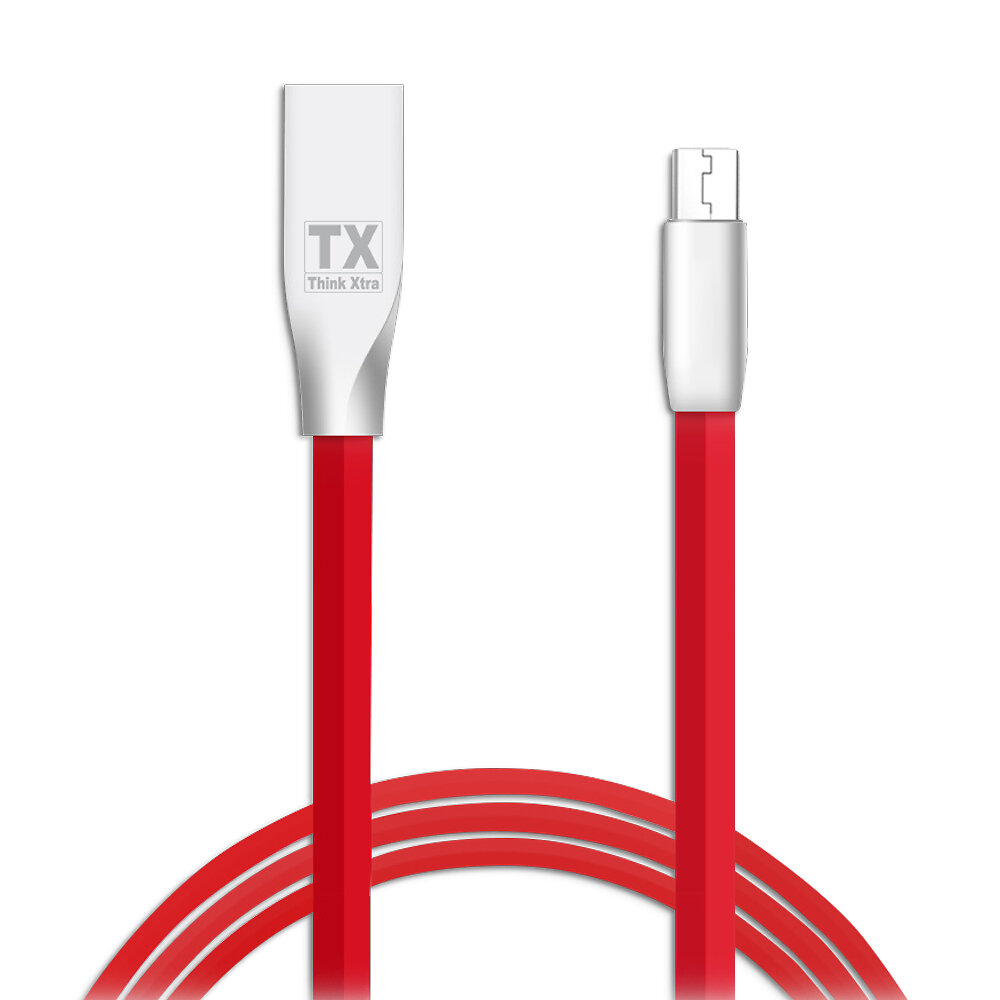 TX THINK XTRA - Câble 1.5m Micro Usb Tx Think Xtra En Zinc Rouge - large