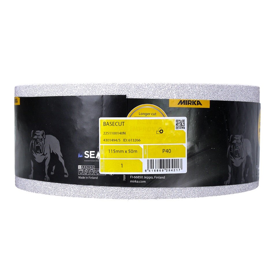 MIRKA - Mirka Basecut Rouleau De Papier Abrasif 115 Mm X 50 M, P40, Papier Abrasif Universel ( 2251100140n ) - large