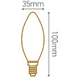 Flamme C35 Filament LED 4W E14 2700K 300Lm Dim. Mat