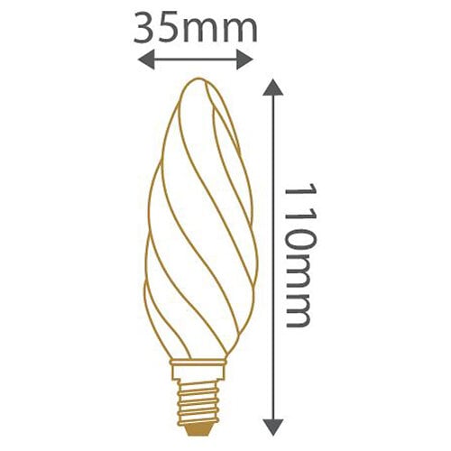 Ampoule déco flamme filament LED E14 - 3W - Blanc chaud - 470 Lumen - 2700K  - A++ - Zenitech