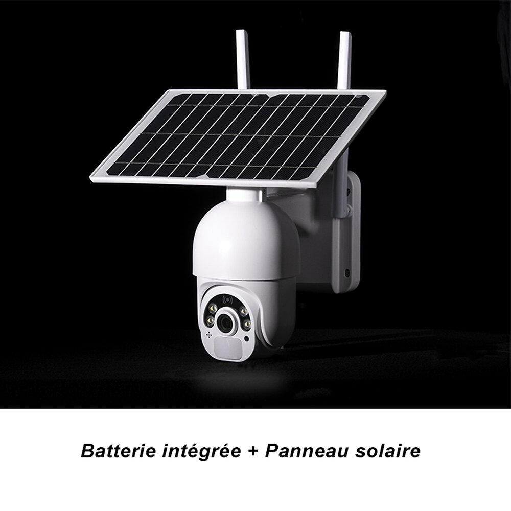 Caméra Batterie Rotative Extérieure W505m Full HD Avec Panneau Solaire