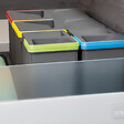 EMUCA - Emuca Poubelles pour tiroir de cuisine Recycle, Hauteur 266, 2x15, Plastique gris antracite, Plastique, 1 ut. - vignette