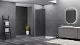 ALLIBERT - Porte de douche walk in COLORS - verre fumé 8 mm - entretien facile - chromé - réversible - 87-90 x 200 cm - vignette