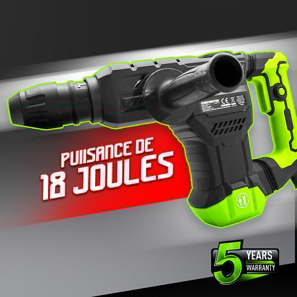 CONSTRUCTOR - Marteau piqueur 1300W - 18 J - 3900 coups/minute - large