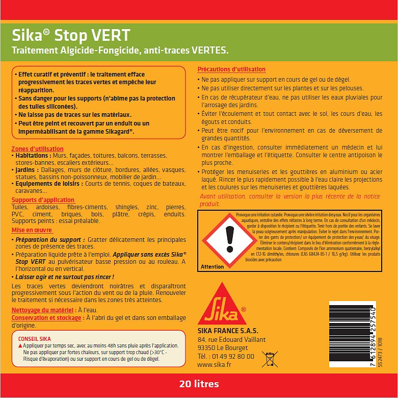 SIKA - SIKA STOP VERT BIDON DE 5 L + 1 L OFFERT - large