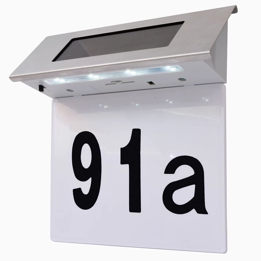 VIDAXL - Éclairage LED de numéro de maison Acier inoxydable - Blanc - large