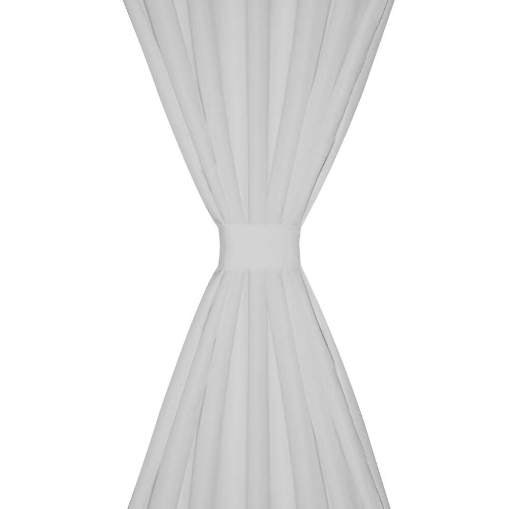 VIDAXL - 2 pcs Rideau à Passant Micro Satin Blanc 140 x 245 cm - Blanc - large