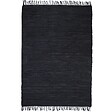 VIDAXL - Tapis Chindi Cuir tissé à la main 190 x 280 cm Noir - Maison et jardin - Décorations - Petits tapis - Noir - Noir - vignette