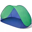 VIDAXL - Tente de plage pliante hydrofuge Vert - Multicolore - vignette