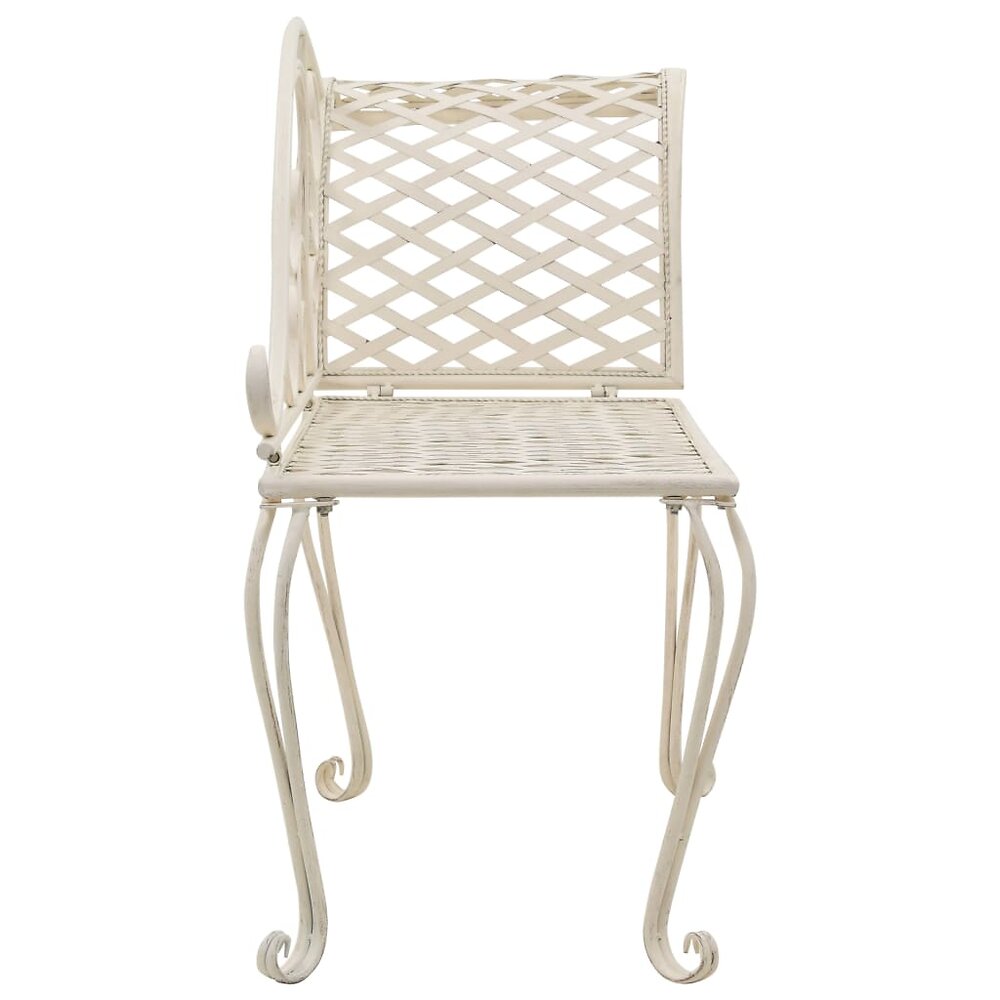 VIDAXL - Chaise longue de jardin Métal Antique Blanc Motif de rouleau - Sièges d'extérieur - Bancs d'extérieur - Blanc - Blanc - large
