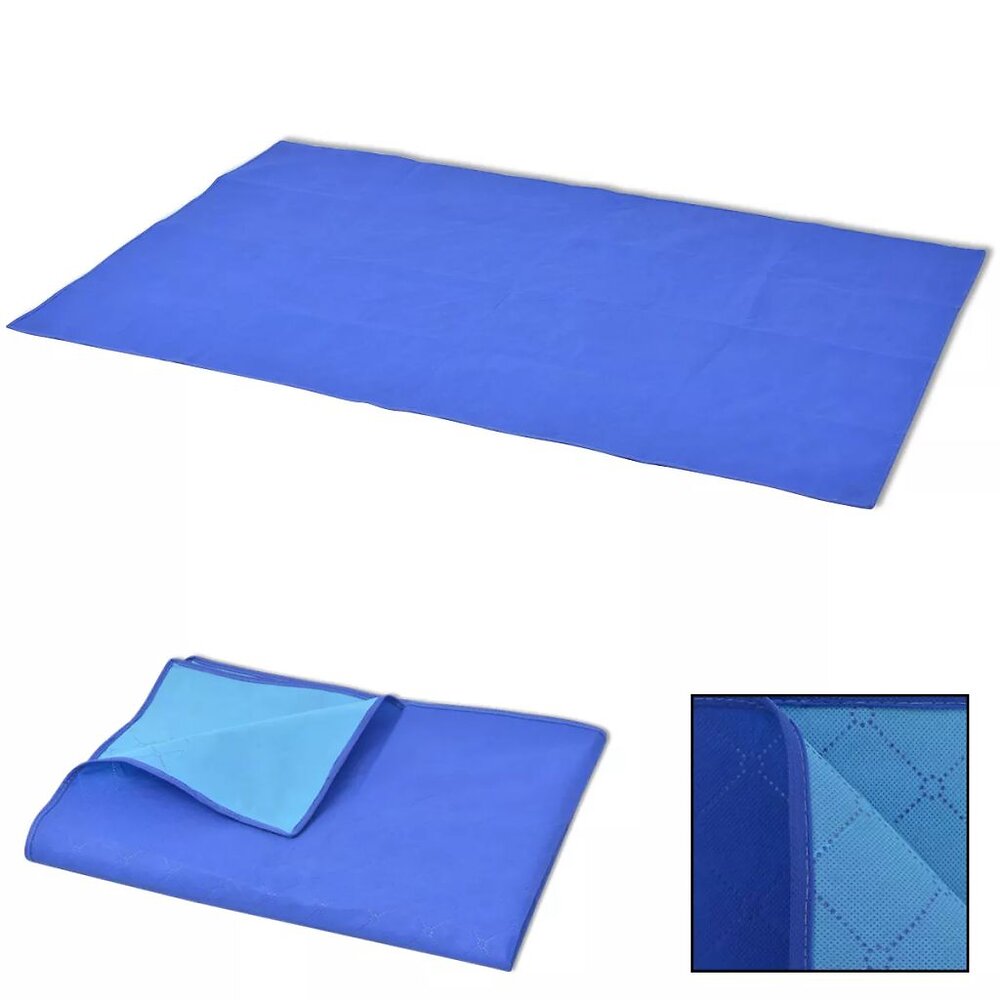 VIDAXL - Couverture De Pique-nique Bleu Et Bleu Clair 100 X 150 Cm - Multicolore - large