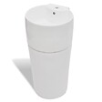 VIDAXL - Vasque à trou de trop-plein/robinet céramique Blanc pour salle de bain - Blanc - vignette