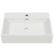 VIDAXL - Vasque avec trou de robinet en céramique Blanc 60,5x42,5x14,5cm - Blanc - vignette