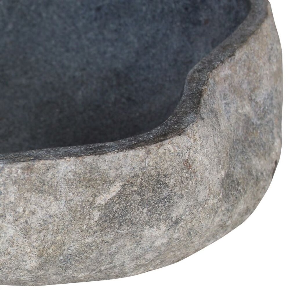 VIDAXL - Lavabo en pierre de rivière Ovale 46-52 cm - - large