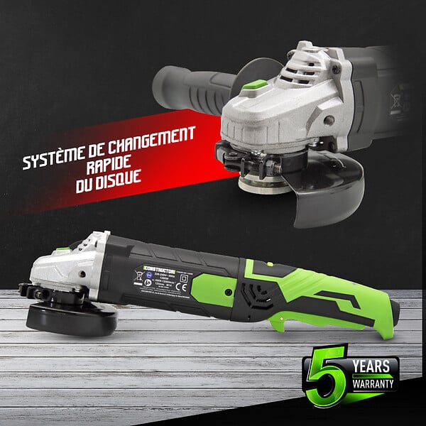 CONSTRUCTOR - Meuleuse d angle 1200W -125MM - vitesse variable - Coffret de rangement - large