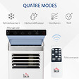 HOMCOM - HOMCOM Climatiseur portable 9.000 BTU/h - ventilateur, déshumidificateur - réfrigérant naturel R290 - télécommande - débit d'air 360 m³/h - blanc - vignette