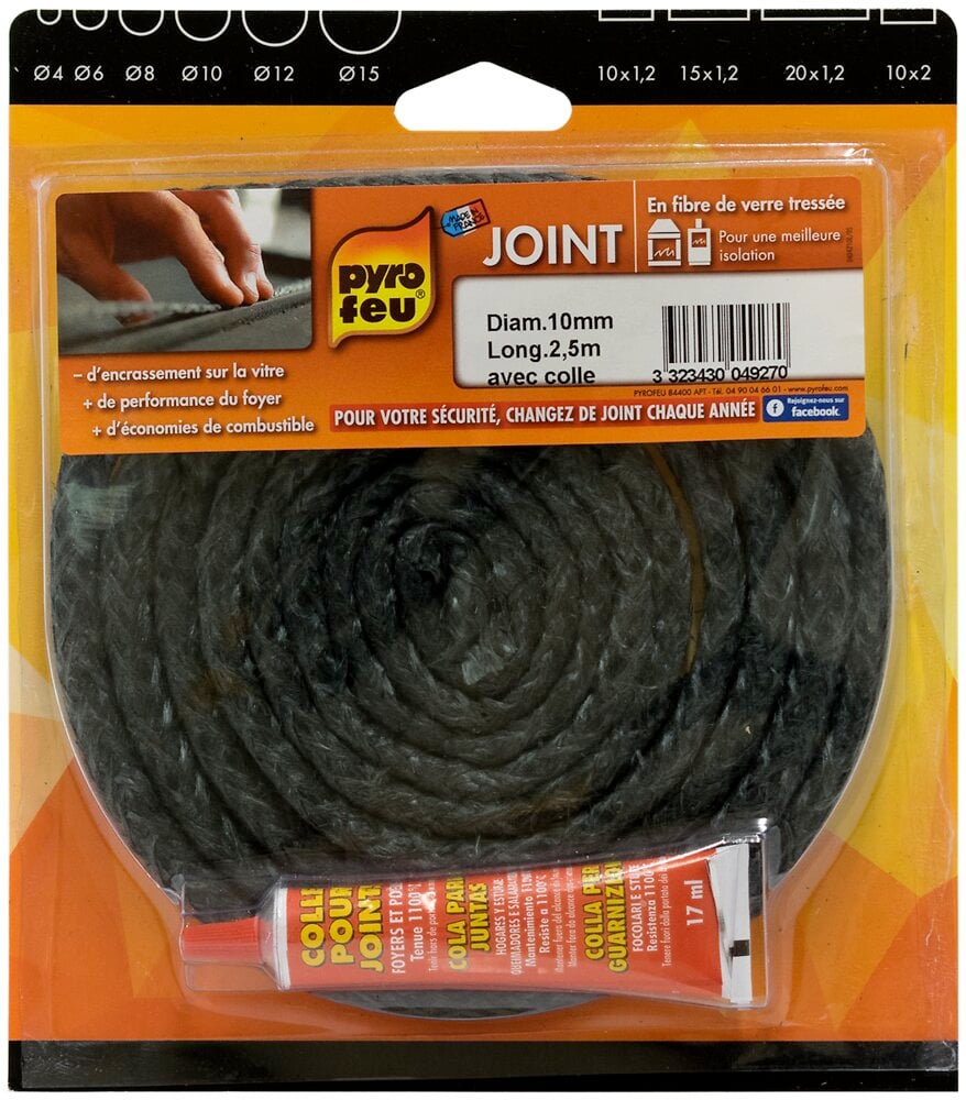 JOINT DE PORTE de four en fibre de verre idéal pour cheminée et